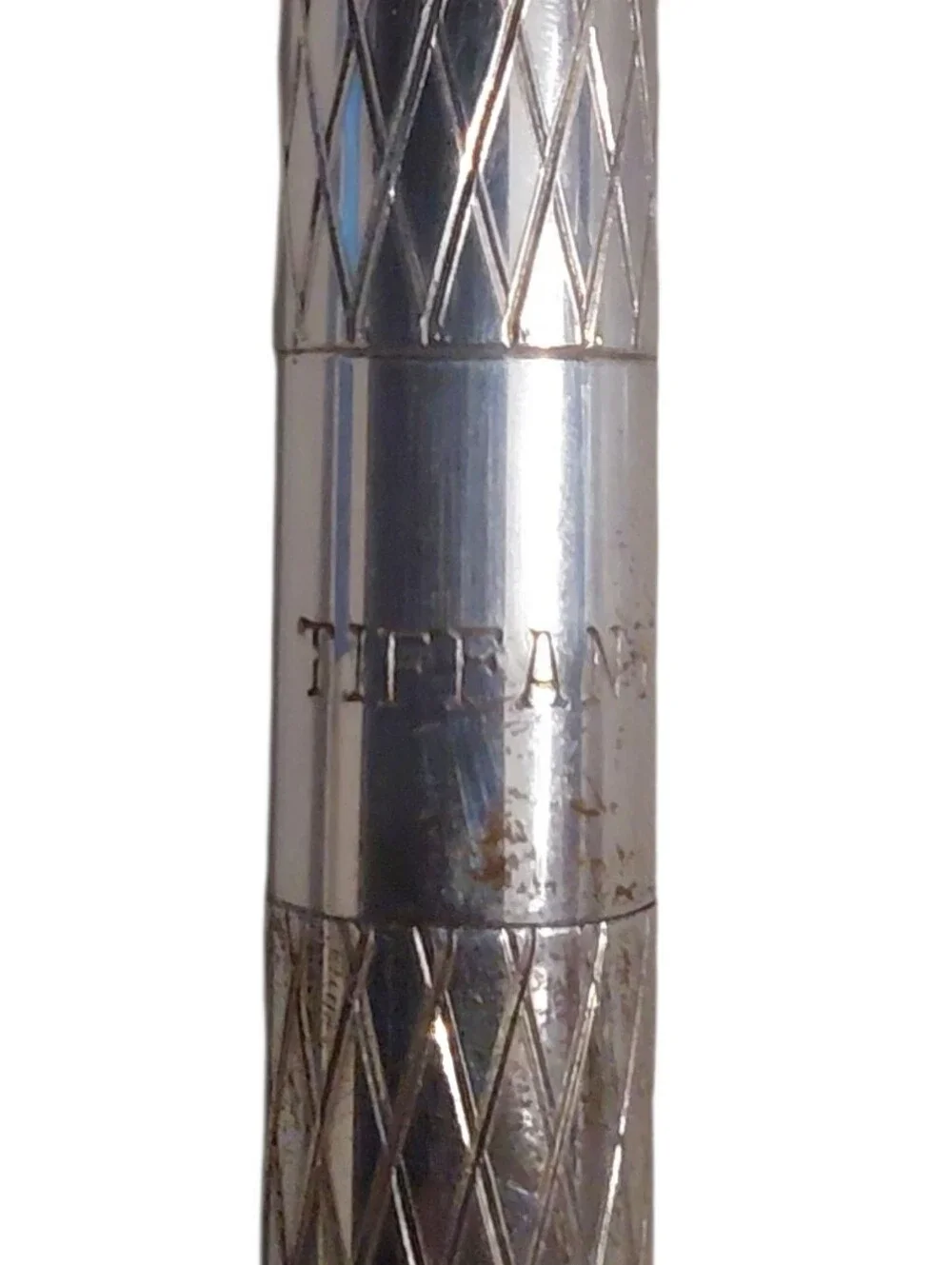 Tiffany & Co. Vintage Sterling Silver Crosshatch / Diamond Design Pen Set